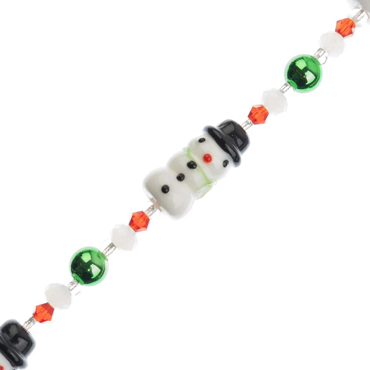 Crystal Lane DIY 7" Lampwork Designer Holiday Glass Bead Strand